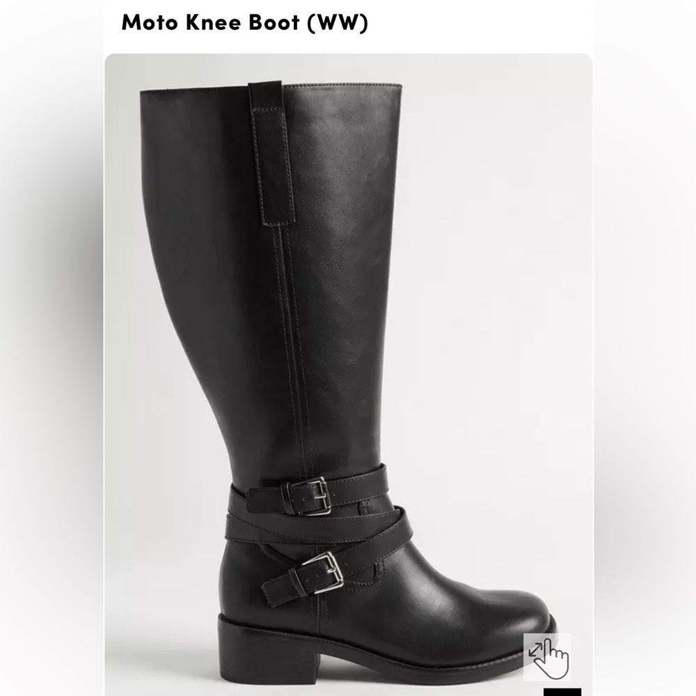 Torrid Black Moto Knee-High Boots 7.5 Extra Wide Calf - up to 19.5 inch